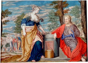 Christ et la femme samaritaine au puits de Jacob - Johannes Koenig