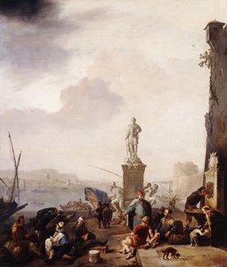 Un Port Méditerranéen avec le Monument du Grand-Duc Ferdinand I de Toscane à Livourne
