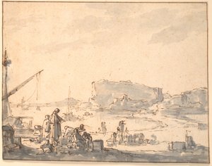 Paysage portuaire - Johannes Lingelbach
