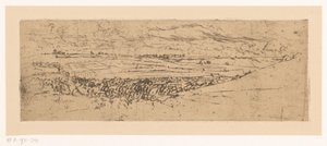 Paysage vallonné avec village - Johannes Löhr
