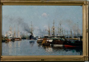 Navires dans le port - Johannes Martin Grimelund