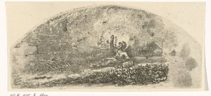 Soldat assis contre un mur