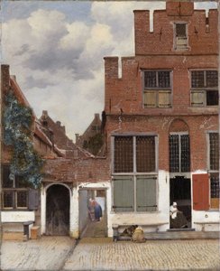 Vue de maisons à Delft, connue sous le nom de "The little street" (la petite rue)[1].
Autre(s) titre(s) :  
Vue de maisons à Delft[2].

 La petite rue[2]. - Johannes Vermeer