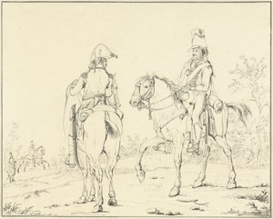 Deux cavaliers français à cheval - Johannes Vinkeles