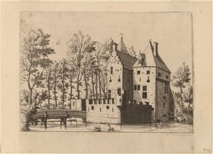 Château avec pont-levis - Johannes and Lucas van Doetechum after Master of the Small Landscapes