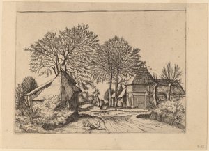 Route avec grange et cottages