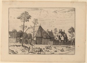 Abri avec Cottage - Johannes and Lucas van Doetechum after Master of the Small Landscapes