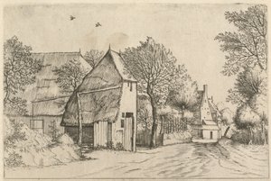 Route de village avec puits