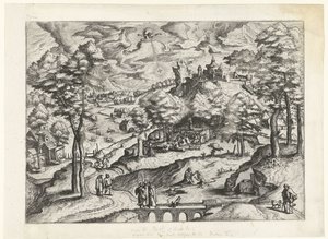 Paysage avec le baptême du Christ