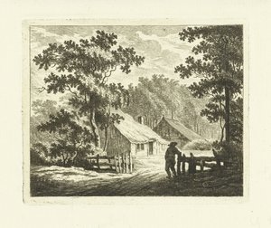 Paysage avec ferme et cour avec clôture - Johannes van Cuylenburgh
