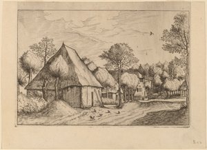 Une ferme avec un puits - Johannes van Doetechum, the Elder and Lucas