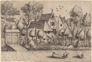 Maison de campagne avec un fossé - Johannes van Doetechum, the Elder and Lucas