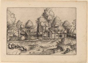 Village de campagne avec église - Johannes van Doetechum, the Elder and Lucas