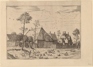 Cabane avec cottage - Johannes van Doetechum, the Elder and Lucas