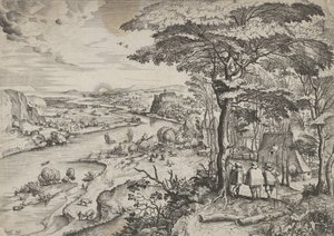 Euntes in Emaus Paysage avec pèlerins à Emmaüs, vers 1555-56