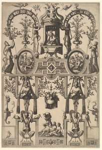 Grotesque moderne avec ornement en cuir - Johannes van Doetecum I