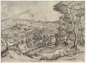 Le chariot belge Plaustrum Belgicum des Grands Paysages, vers 1555-56