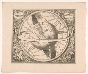 Carte céleste de la Terre selon le système de Ptolémée