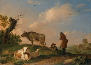 Paysage avec du bétail