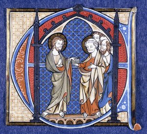 Le Christ présente la mission à Saint Pierre, vers 1320 - Johannes von Valkenburg