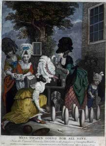 Miss Tipapin allant pour tous les neuf, pub. par Carington Bowles (fl.1744-93)