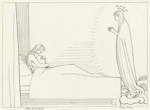 La naissance de Cacciaguida, Paradis, Chant 15 (gravure) - John (after) Flaxman