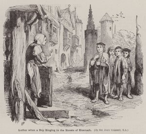 Martin Luther enfant chantant dans les rues d