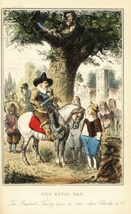 Le roi Charles II caché dans un chêne à Boscobel Wood, après la bataille de Worcester
