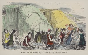 Sirènes en jeu : ou, une petite fête aquatique agréable (gravure en couleur)