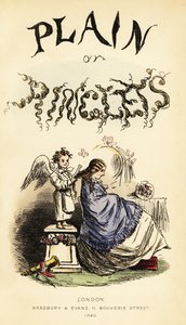 Page de titre avec titre calligraphique et vignette de coiffeur chérubin ailé brossant les cheveux d