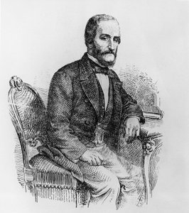 Portrait de Raffaele Busacca dei Gallidoro (1810-1893), homme politique et économiste italien, gravure