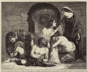 Composition historique en peinture, Un acte de miséricorde, Blanche de Castille, reine régente de France, libérant les prisonniers enfermés par le chapitre de Paris, en 1512