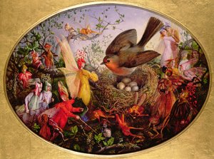 Cock Robin défendant son nid - John Anster Fitzgerald
