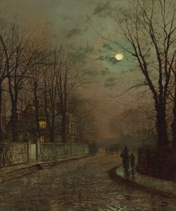 Une route humide, Knostrop, Yorkshire par John Atkinson Grimshaw, 1886 - John Atkinson Grimshaw
