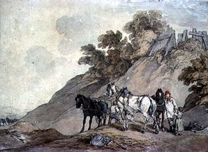 Chariot et équipe à une carrière de gravier - John Augustus Atkinson