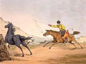 Les Tartares attrapant des chevaux, planche 69 du Volume III de 