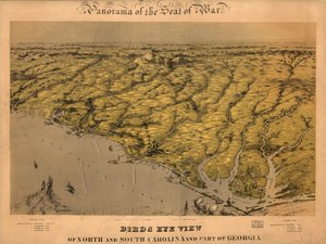 Vue aérienne de la Caroline du Nord, de la Caroline du Sud et d