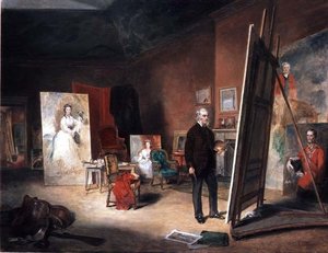 Portrait de Sir Francis Grant à un chevalet