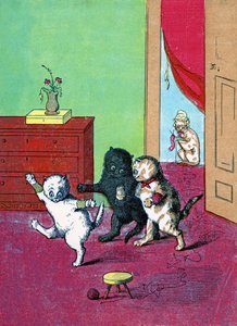 Trois petits chatons portant des mitaines, Illustration de "Three Little Kittens" 1859