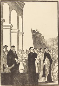Présentation de la Vierge au Temple [plaque de gauche] - John Baptist Jackson after Titian