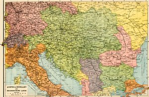 Autriche-Hongrie et terres voisines - Carte, 1920