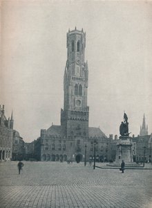 Le Marché et le Beffroi, Bruges, Belgique vers 1900-1914-1915 - John Benjamin Stone