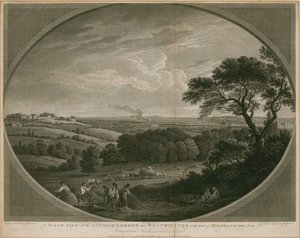 Vue nord des villes de Londres et Westminster avec une partie de Highgate - John Boydell