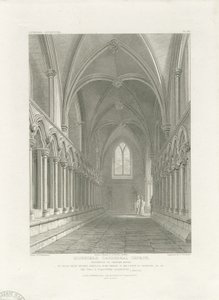 Intérieur de la cathédrale de Lichfield - Vestibule de la salle capitulaire: gravure, nd [c 1819] - John Britton