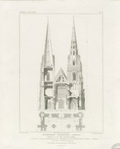 Cathédrale de Lichfield - Façade ouest : gravure, nd [vers 1819] - John Britton