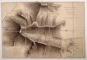 Croquis des travaux érigés par les Français sur Richmond Hill, Grenade - John Brown