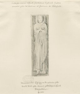 Église de Blithfield - effigie monumentale : dessin teinté, 1823 - John Buckler