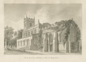 Église de Blithfield : dessin sépia - John Buckler