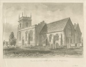 Église de Bradley : dessin sépia, 1842
