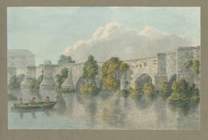 Burton-upon-Trent Bridge and Town: aquarelle